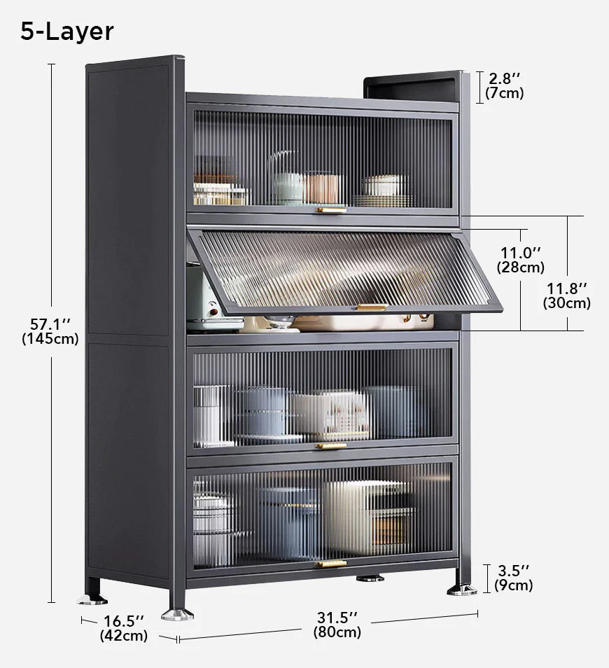 Auralix® 6 Tier Upgrade Large Metal Kitchen Pantry Storage Cabinet