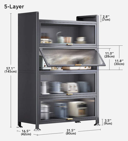 Auralix® 6 Tier Upgrade Large Metal Kitchen Pantry Storage Cabinet