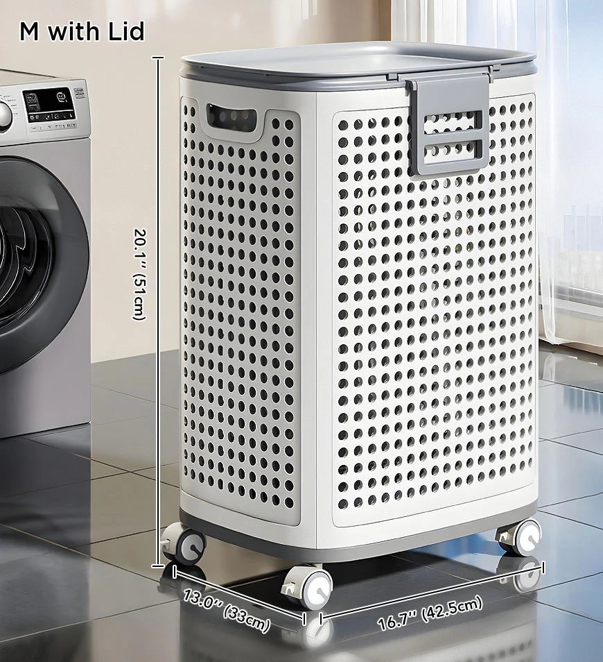 Auralix® Rolling Laundry Basket with Wheels