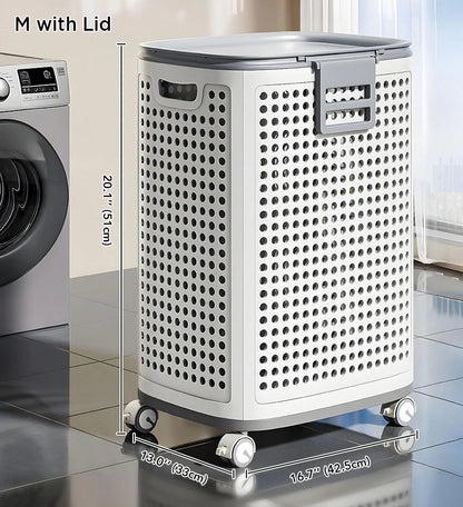 Auralix® Rolling Laundry Basket with Wheels