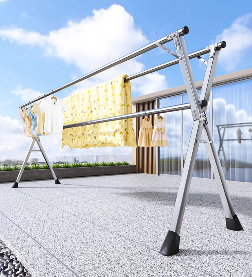 Auralix® Heavy Duty Stainless Steel Foldable Clothes Drying Rack