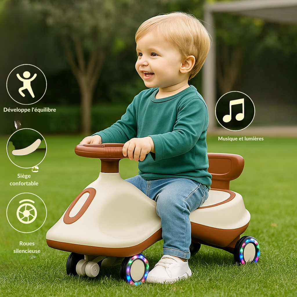 Voiture d’Équilibre Tournante pour enfants