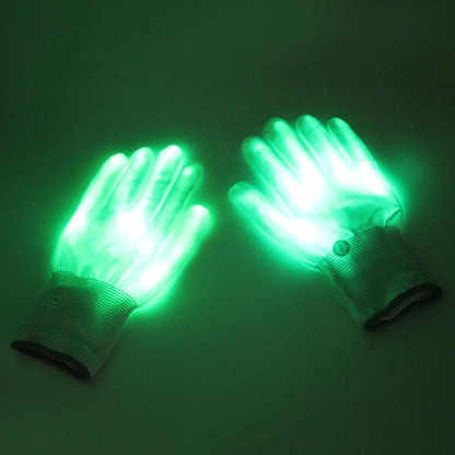 LED Gloves Neon Guantes Glowing Halloween Party Light Props Luminous Flashing Skull Gloves Stage Costume Supplies