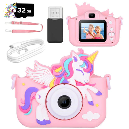 Kids Camera, Unicorn Series, 1080P HD Toddler Digital Video Camera, Camera Toys for 3-12 Year Old Christmas Birthday Gifts