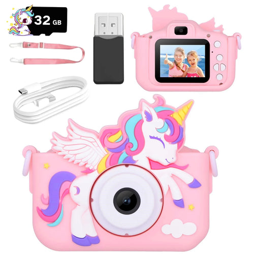 Kids Camera, Unicorn Series, 1080P HD Toddler Digital Video Camera, Camera Toys for 3-12 Year Old Christmas Birthday Gifts