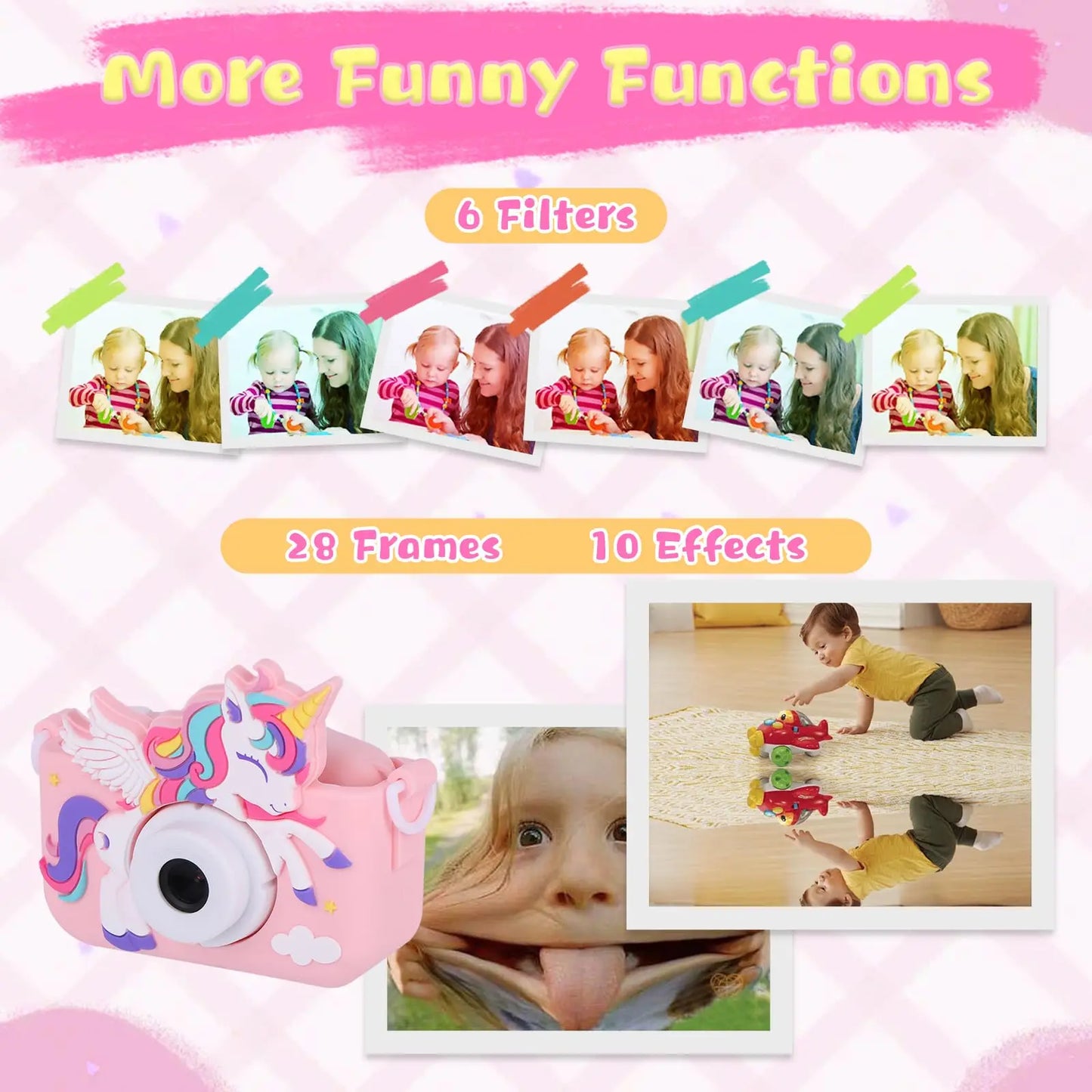 Kids Camera, Unicorn Series, 1080P HD Toddler Digital Video Camera, Camera Toys for 3-12 Year Old Christmas Birthday Gifts