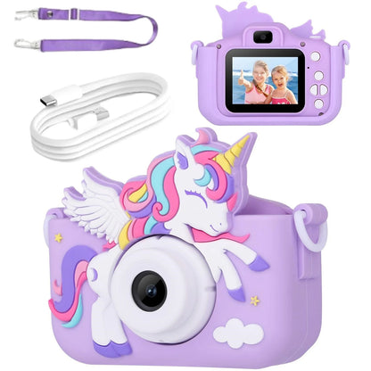Kids Camera, Unicorn Series, 1080P HD Toddler Digital Video Camera, Camera Toys for 3-12 Year Old Christmas Birthday Gifts