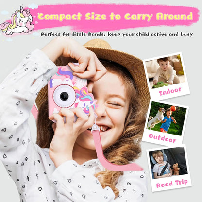 Kids Camera, Unicorn Series, 1080P HD Toddler Digital Video Camera, Camera Toys for 3-12 Year Old Christmas Birthday Gifts